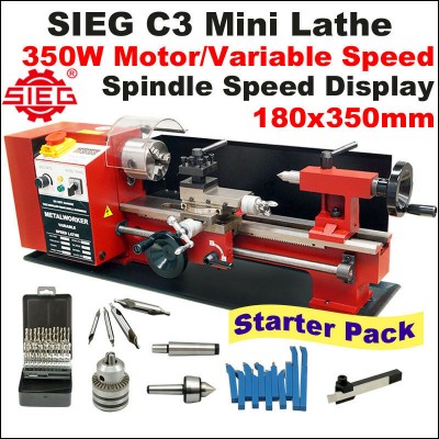 Sieg C3 mini lathe with accessories