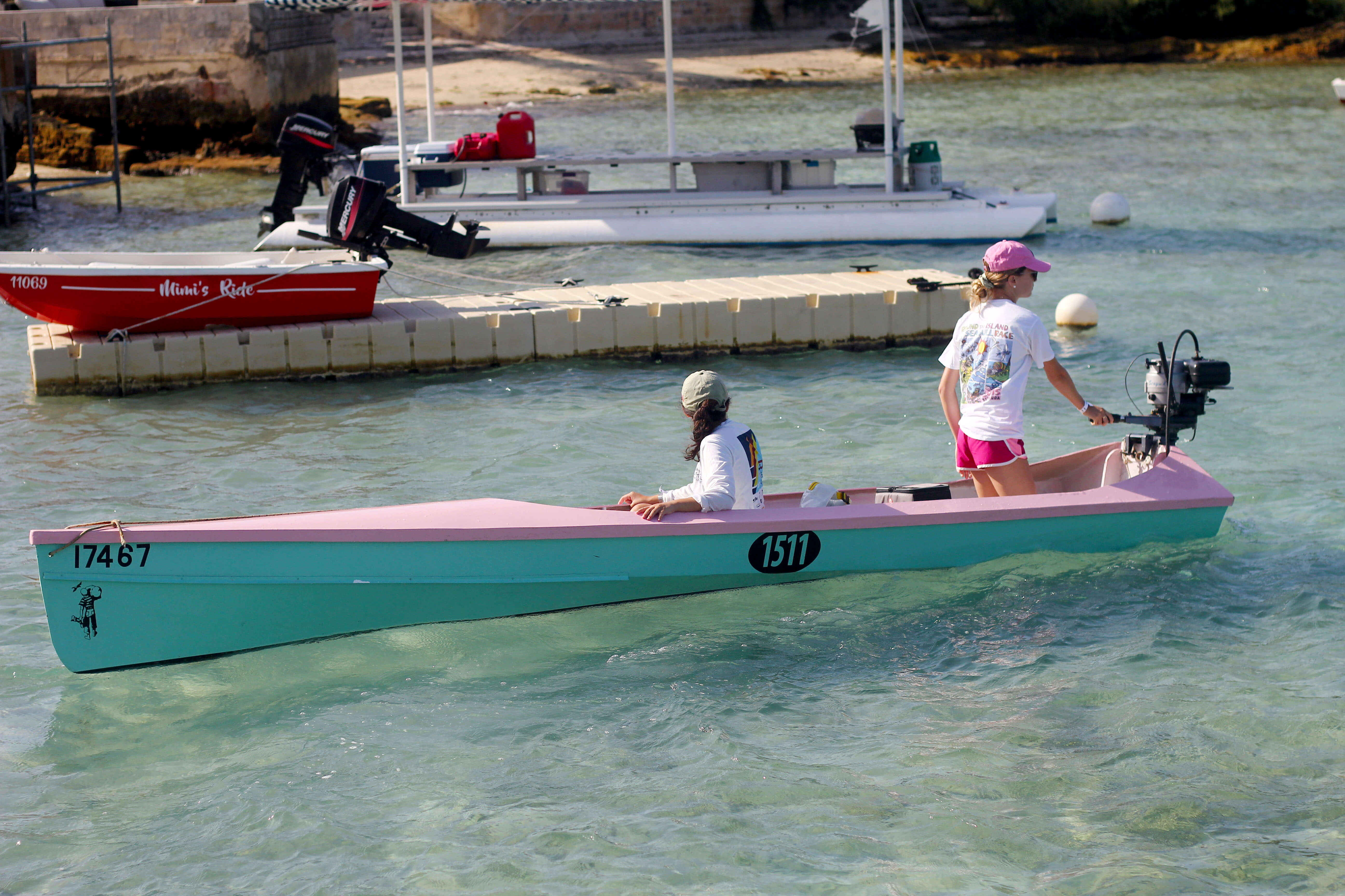 Two intrepid young ladies with a seriously fast vessel, showing the boys how it's done!