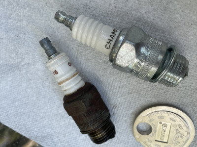 New spark plug—D16. The original was Made in England!